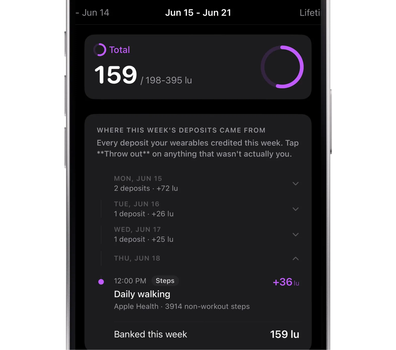 Bone Density Bank shown in the Attilio app
